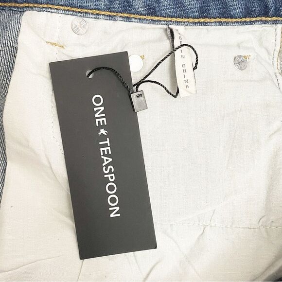 NWT One Teaspoon 1982s High Waist Barrel Jeans in Blue Love Medium Wash Size 26 - Picture 13 of 15